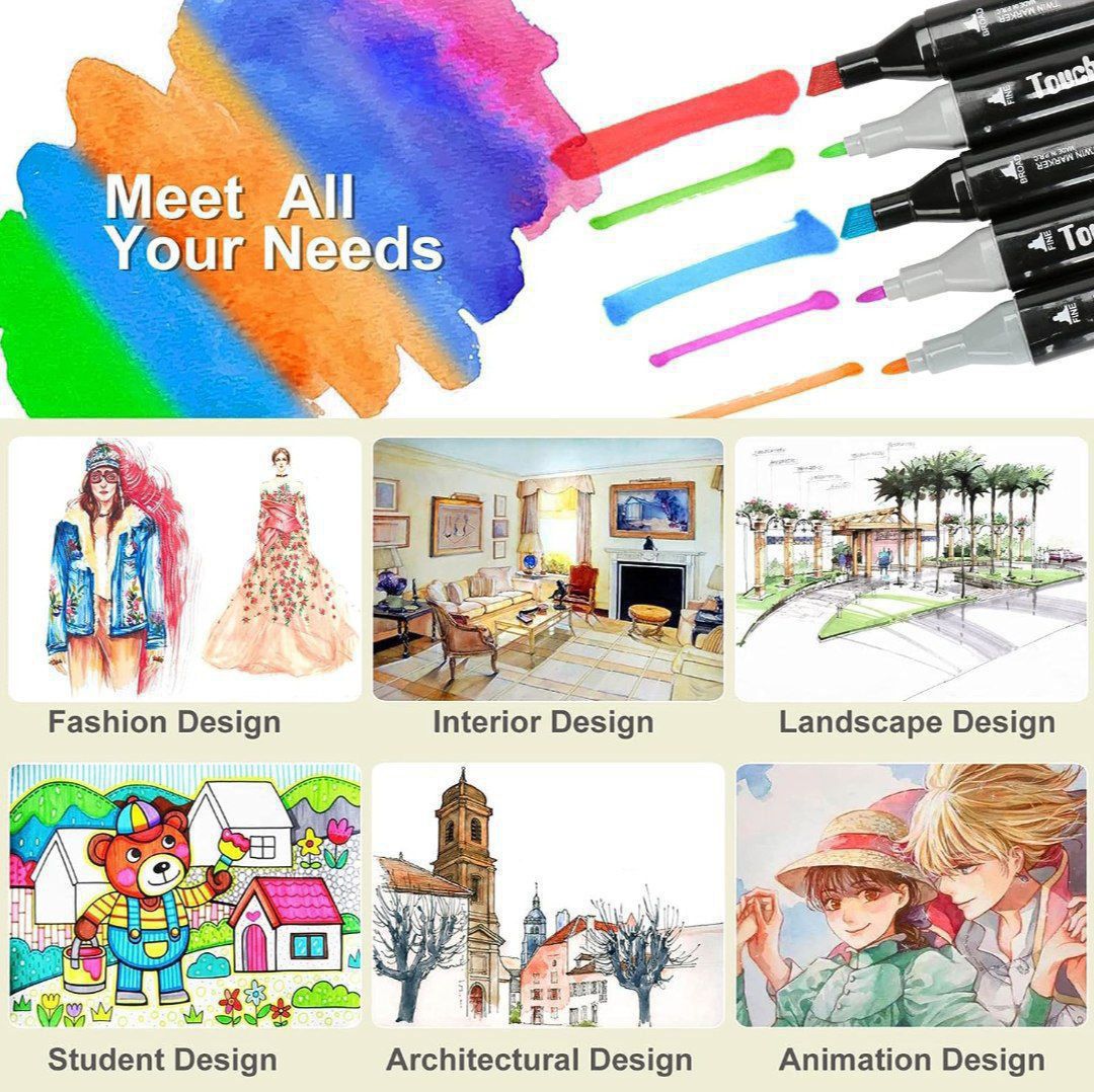 MARCADORES DOBLE PUNTA SET 60 UNIDADES